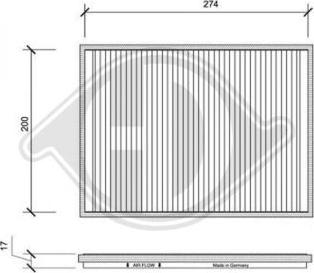 Diederichs DCI0097 - Filtrs, Salona telpas gaiss adetalas.lv