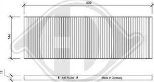 Diederichs DCI0045 - Filtrs, Salona telpas gaiss adetalas.lv