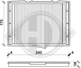 Diederichs DCI0042 - Filtrs, Salona telpas gaiss adetalas.lv