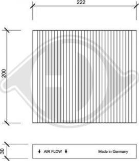 Diederichs DCI0056 - Filtrs, Salona telpas gaiss adetalas.lv