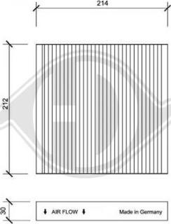 Diederichs DCI0050 - Filtrs, Salona telpas gaiss adetalas.lv