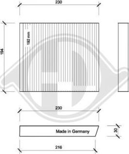 Diederichs DCI0069 - Filtrs, Salona telpas gaiss adetalas.lv