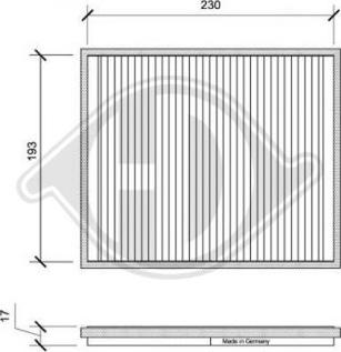 Diederichs DCI0061 - Filtrs, Salona telpas gaiss adetalas.lv