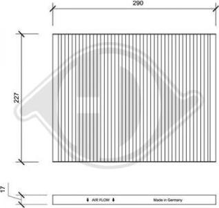 Diederichs DCI0003 - Filtrs, Salona telpas gaiss adetalas.lv