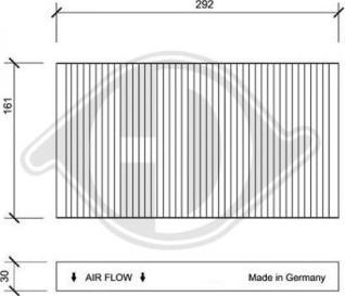 Diederichs DCI0015 - Filtrs, Salona telpas gaiss adetalas.lv