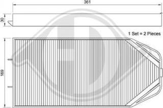 Diederichs DCI0080S - Filtrs, Salona telpas gaiss adetalas.lv