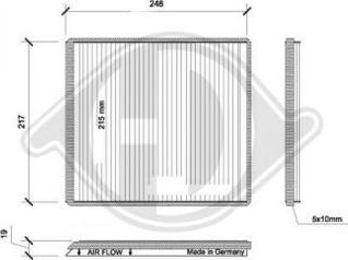 Diederichs DCI0031 - Filtrs, Salona telpas gaiss adetalas.lv