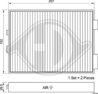 Diederichs DCI0037S - Filtrs, Salona telpas gaiss adetalas.lv