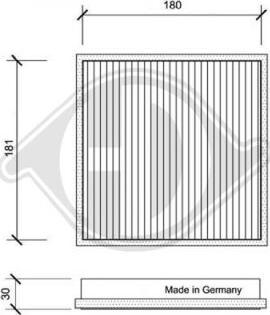 Diederichs DCI0024S - Filtrs, Salona telpas gaiss adetalas.lv