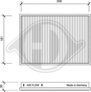 Diederichs DCI0021 - Filtrs, Salona telpas gaiss adetalas.lv