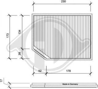 Diederichs DCI0022 - Filtrs, Salona telpas gaiss adetalas.lv