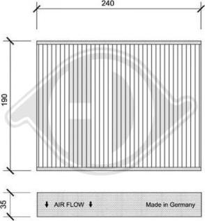 Diederichs DCI0074 - Filtrs, Salona telpas gaiss adetalas.lv