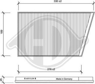 Diederichs DCI0075 - Filtrs, Salona telpas gaiss adetalas.lv