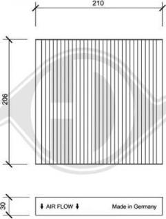 Diederichs DCI0070 - Filtrs, Salona telpas gaiss adetalas.lv