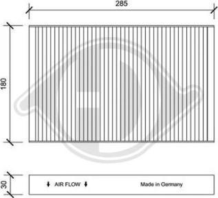 Diederichs DCI0195 - Filtrs, Salona telpas gaiss adetalas.lv