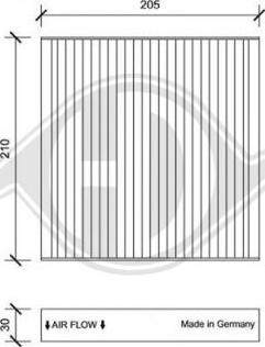 Diederichs DCI0197 - Filtrs, Salona telpas gaiss adetalas.lv