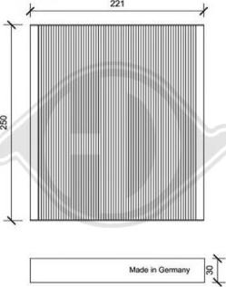 Diederichs DCI0156 - Filtrs, Salona telpas gaiss adetalas.lv