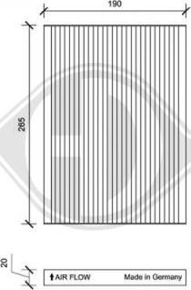 Diederichs DCI0153 - Filtrs, Salona telpas gaiss adetalas.lv