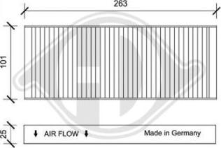 Diederichs DCI0160 - Filtrs, Salona telpas gaiss adetalas.lv