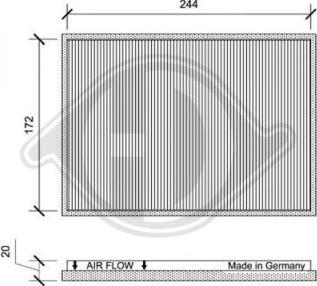 Diederichs DCI0161 - Filtrs, Salona telpas gaiss adetalas.lv