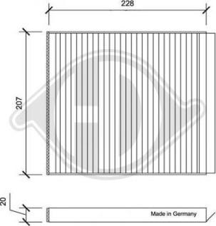 Diederichs DCI0167 - Filtrs, Salona telpas gaiss adetalas.lv