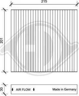 Diederichs DCI0109 - Filtrs, Salona telpas gaiss adetalas.lv