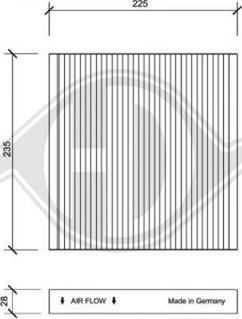 Diederichs DCI0106 - Filtrs, Salona telpas gaiss adetalas.lv