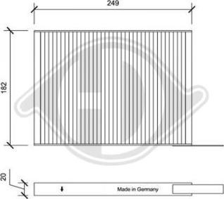 Diederichs DCI0182 - Filtrs, Salona telpas gaiss adetalas.lv