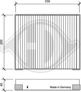 Diederichs DCI0179 - Filtrs, Salona telpas gaiss adetalas.lv