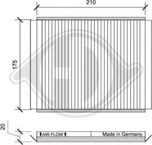 Diederichs DCI0174 - Filtrs, Salona telpas gaiss adetalas.lv