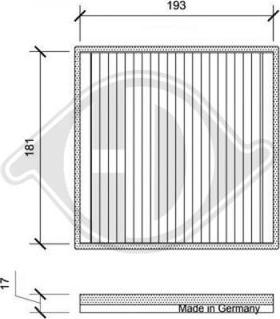 Diederichs DCI0175 - Filtrs, Salona telpas gaiss adetalas.lv