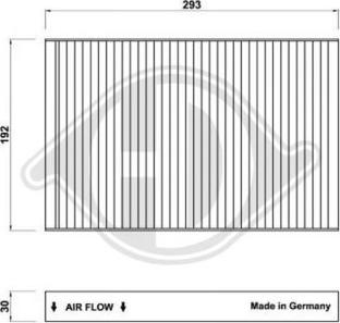 Diederichs DCI0170 - Filtrs, Salona telpas gaiss adetalas.lv