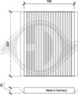 Diederichs DCI0171 - Filtrs, Salona telpas gaiss adetalas.lv