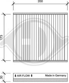 Diederichs DCI0177 - Filtrs, Salona telpas gaiss adetalas.lv