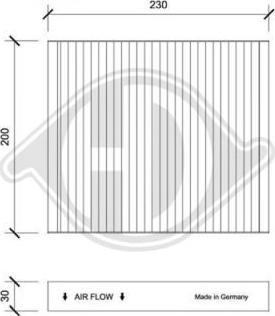 Diederichs DCI0246 - Filtrs, Salona telpas gaiss adetalas.lv