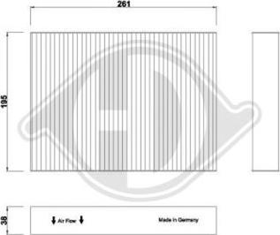 Diederichs DCI0267 - Filtrs, Salona telpas gaiss adetalas.lv