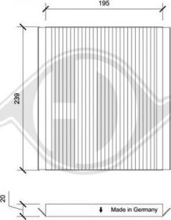 Diederichs DCI0204 - Filtrs, Salona telpas gaiss adetalas.lv