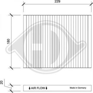 Diederichs DCI0201 - Filtrs, Salona telpas gaiss adetalas.lv