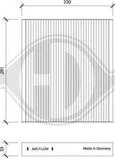 Diederichs DCI0219 - Filtrs, Salona telpas gaiss adetalas.lv