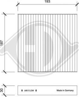 Diederichs DCI0238 - Filtrs, Salona telpas gaiss adetalas.lv