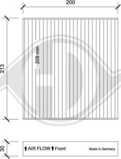 Diederichs DCI0222 - Filtrs, Salona telpas gaiss adetalas.lv