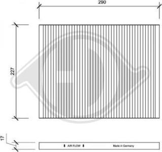 Diederichs DCI1003 - Filtrs, Salona telpas gaiss adetalas.lv