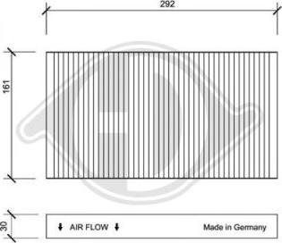 Diederichs DCI1015 - Filtrs, Salona telpas gaiss adetalas.lv