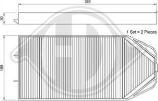 Diederichs DCI1080S - Filtrs, Salona telpas gaiss adetalas.lv