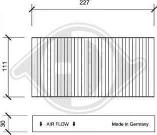 Diederichs DCI1088S - Filtrs, Salona telpas gaiss adetalas.lv