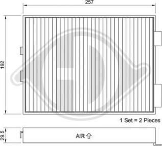 Diederichs DCI1037S - Filtrs, Salona telpas gaiss adetalas.lv