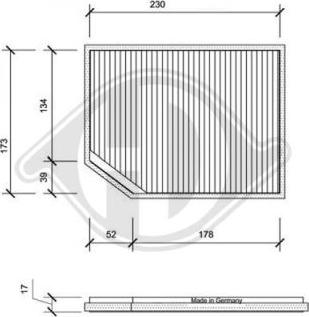 Diederichs DCI1022 - Filtrs, Salona telpas gaiss adetalas.lv