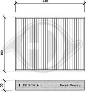 Diederichs DCI1074 - Filtrs, Salona telpas gaiss adetalas.lv