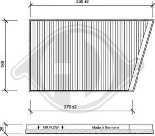 Diederichs DCI1075 - Filtrs, Salona telpas gaiss adetalas.lv