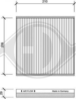 Diederichs DCI1070 - Filtrs, Salona telpas gaiss adetalas.lv